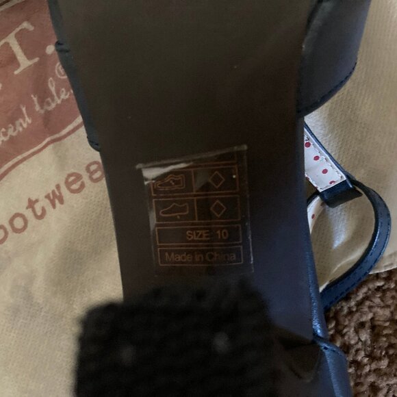 BAIT Footwear Lacey Sienna Navy Vintage Inspired Platform Heel Sandals Sz 10 - Picture 5 of 5